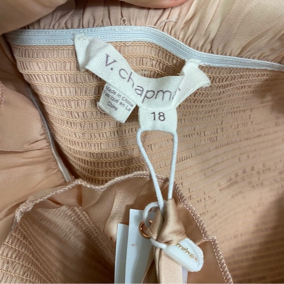 V. Chapman Lily Midi Bodycon‎ Dress In Pink Rose Dust Size 18 BHLDN - Picture 3 of 8